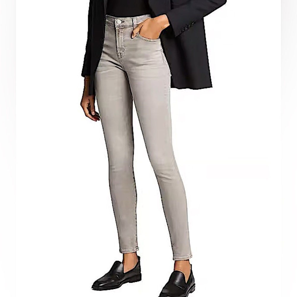 J Brand Maria High Rise Stretch Skinny Jeans 28 Light Storm Beige Gray Khaki